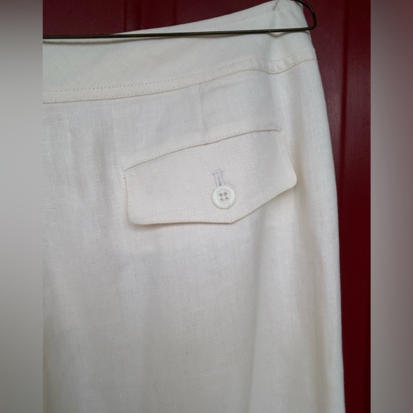 NEIMAN MARCUS s6 cream linen wide leg cargo pants Look new-fully lined-gorgeous! - Picture 3 of 5